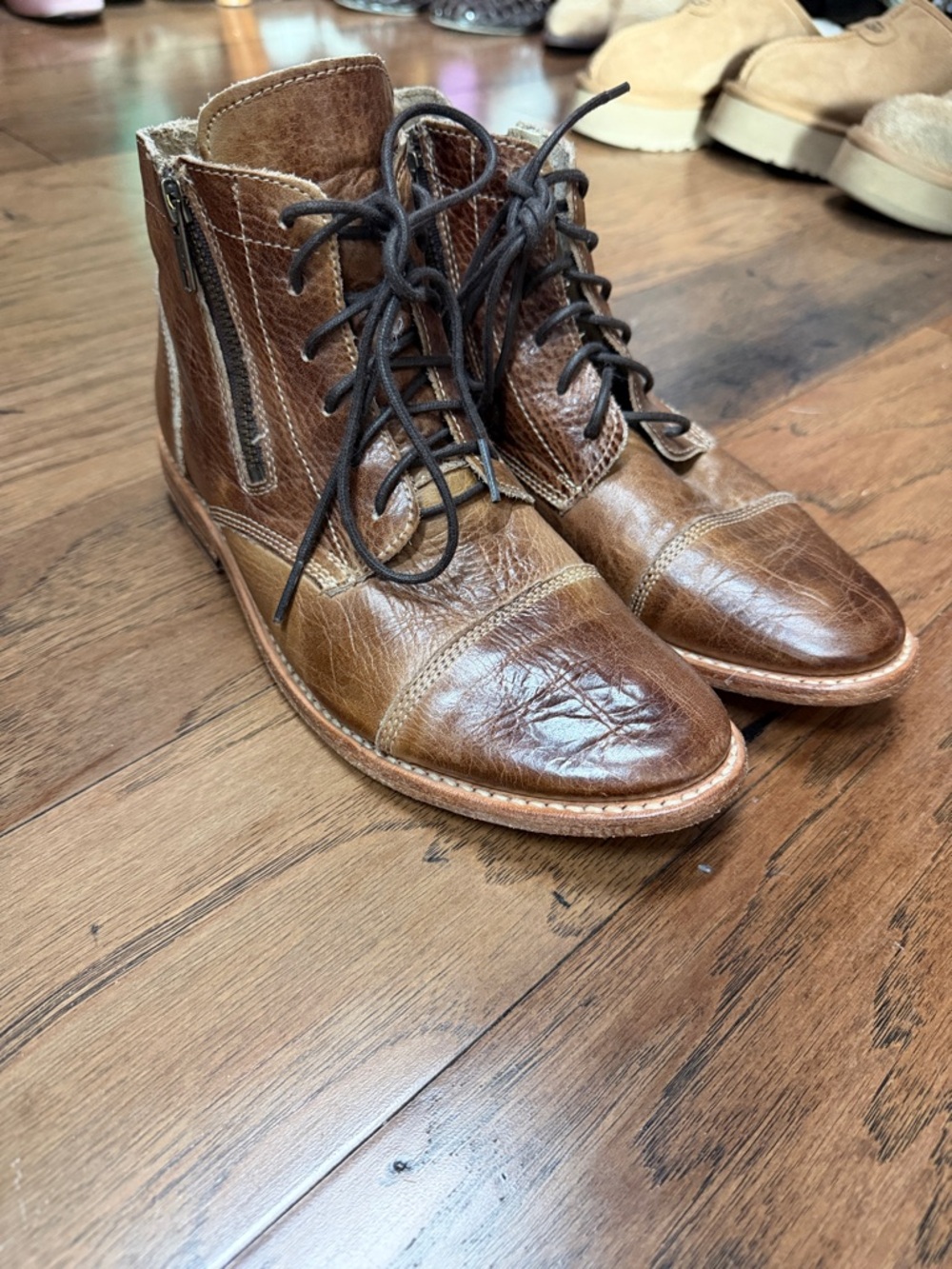 Bed Stu Newsboy Brown Leather Lace-Up Shoes